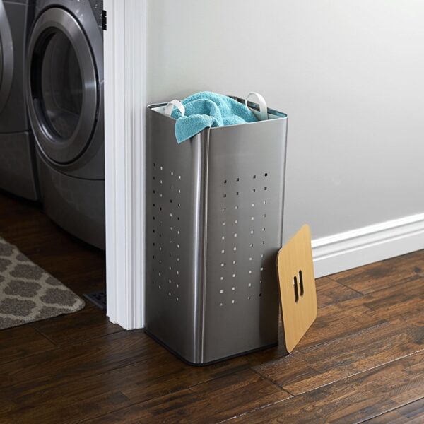 The Laundry Room Collapsible Laundry Hamper with Drawstring Liner, Blue