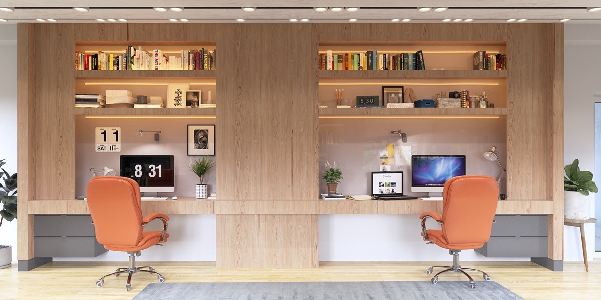 36 Inspirational Home Office Workspaces That Feature 2 Person Desks