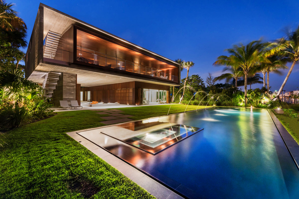 A Luxury Miami Beach Home With Pools, Natural Lagoons, And A Rooftop Garden