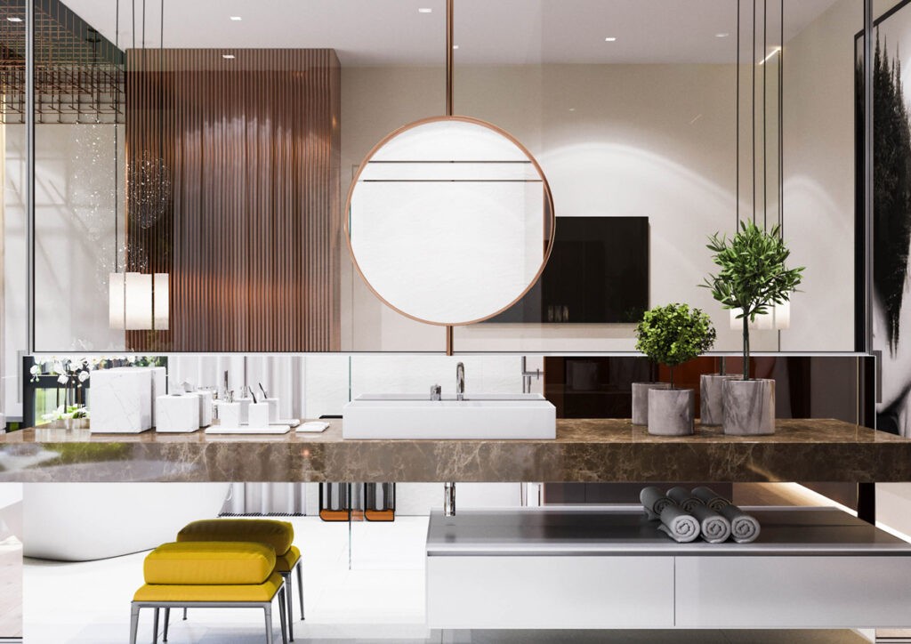 mustard yellow stool Interior Design Ideas