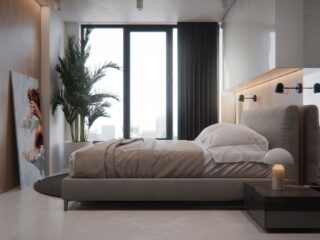 Calming Tranquil Interior Uses White Space, Plants and Art
