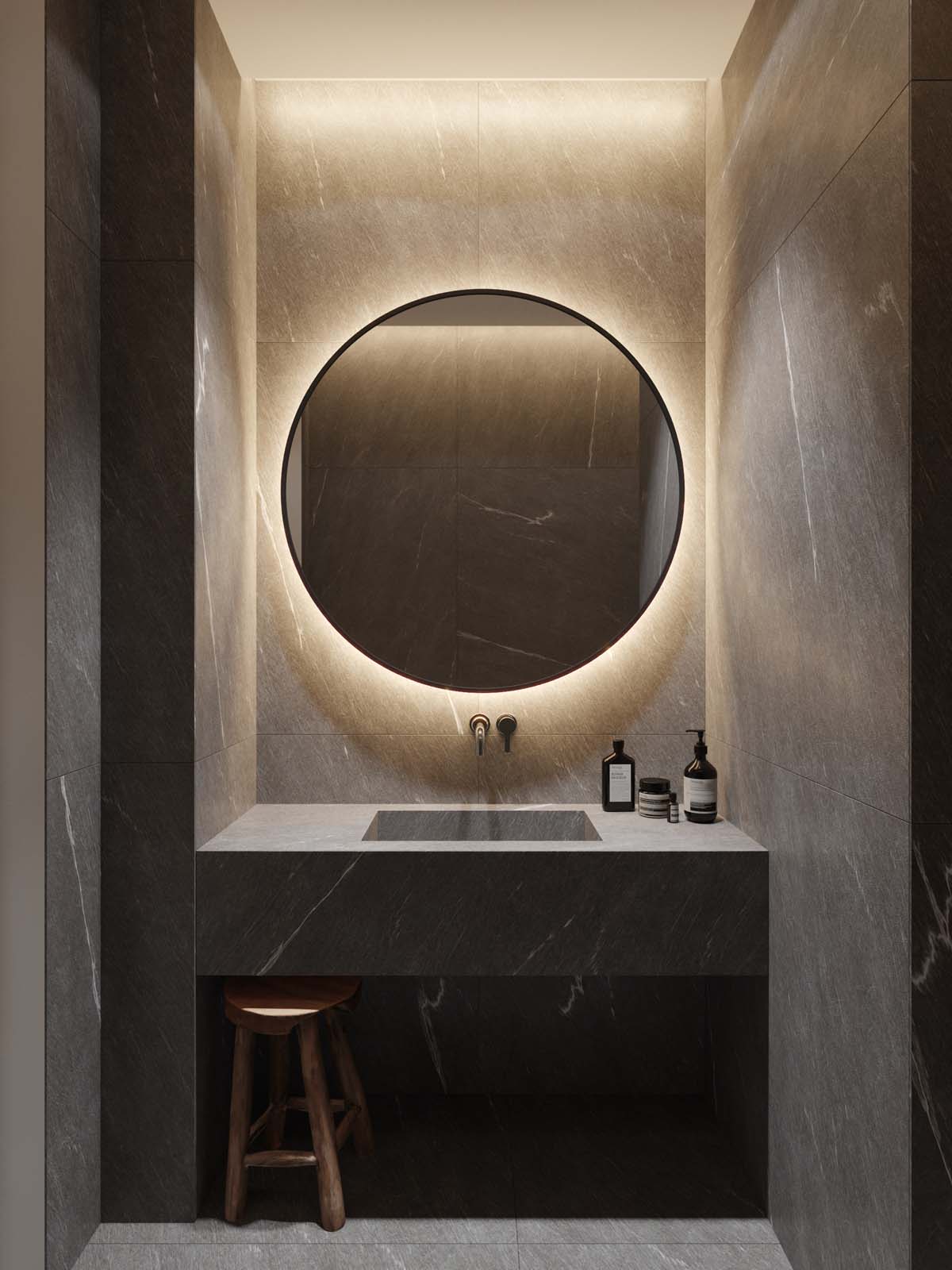 Winston Porter Argos Round LED Floor Mirror & Reviews | Wayfair