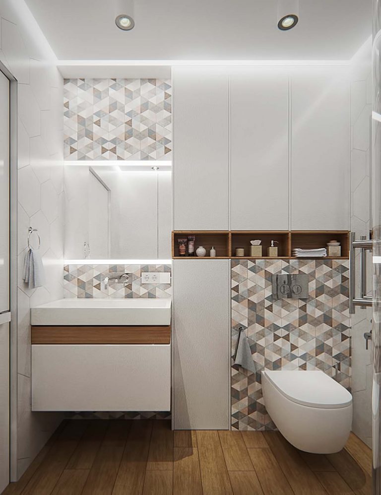 white and wood bathroom | Interior Design Ideas