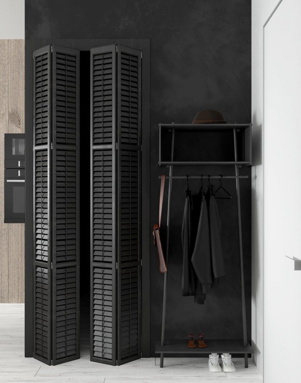 Black louvre doors | Interior Design Ideas
