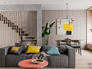 Unusual Home Layout with Creative Accent Colours