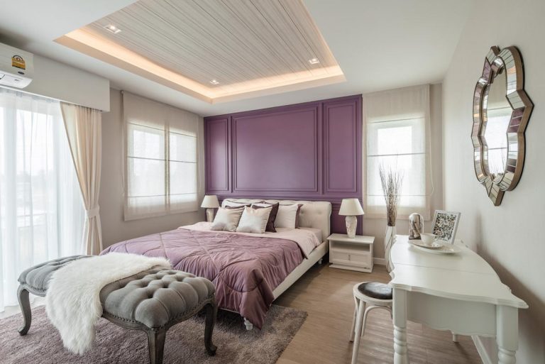 purple master bedroom | Interior Design Ideas