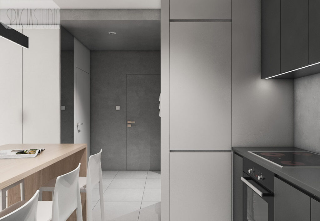 Grey white wood kitchen | Interior Design Ideas