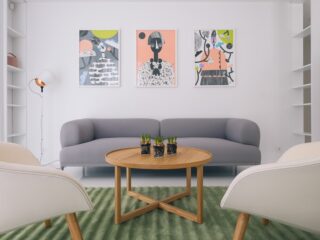Coral & Green Decor Inspired By Art
