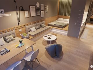 Stylish Streamlined One Room Living