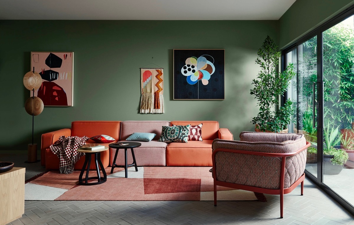 Vertical Green Wall In A Living Room Interior 3d Render Stock Photo   Download Image Now  iStock