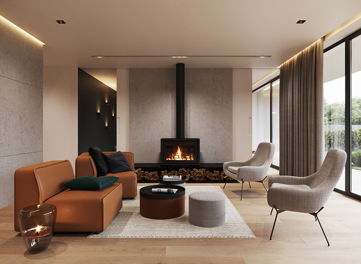 Modern Minimalist Earthy Zen Living Room