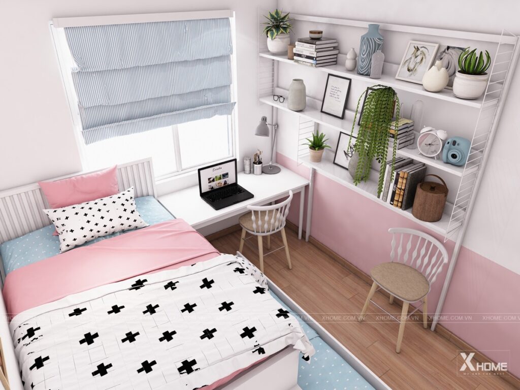 Pink and blue bedroom | Interior Design Ideas