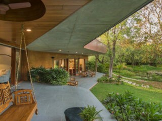 Curvilinear Architecture with Landscaped Gardens