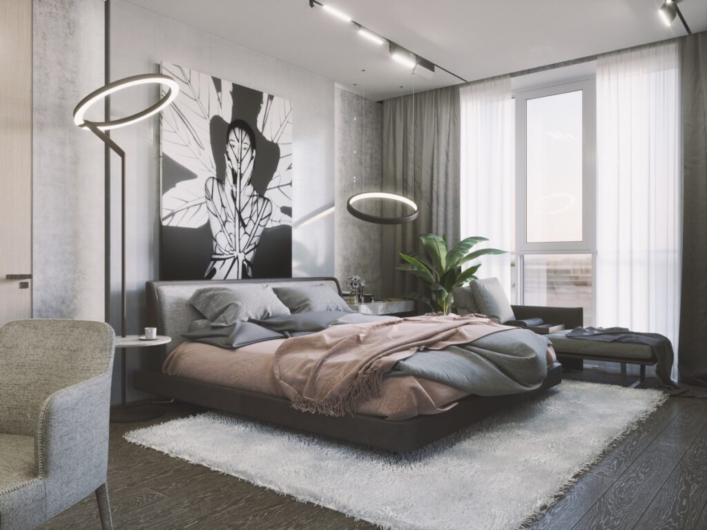 Modern bedroom rug Interior Design Ideas