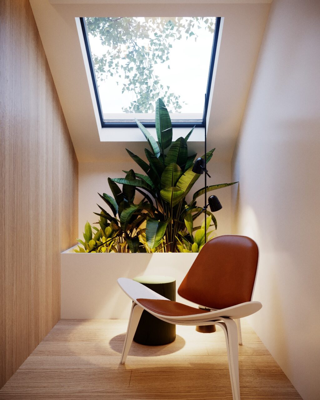 Black frame velux window Interior Design Ideas