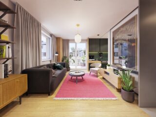 Color in Compact Apartments Blends Personality & Minimalism