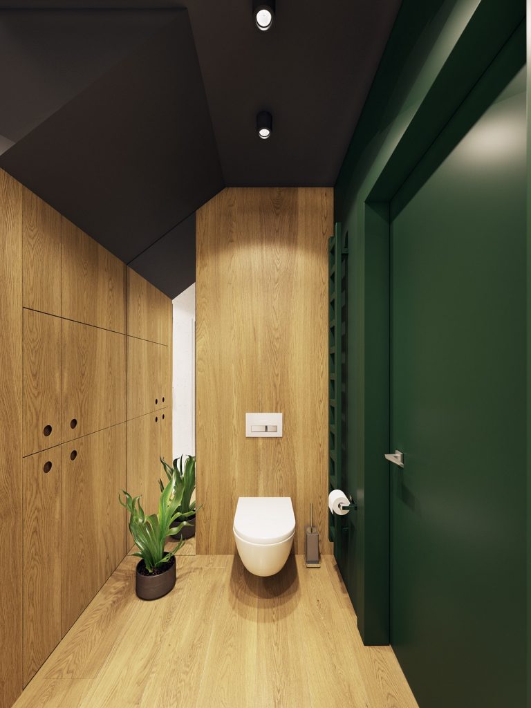 green and light wood bathroom desigh | Interior Design Ideas