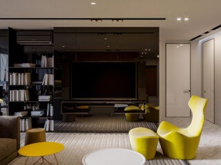 A Home That Uses Reflective Surfaces To Increase The Sense Of Space