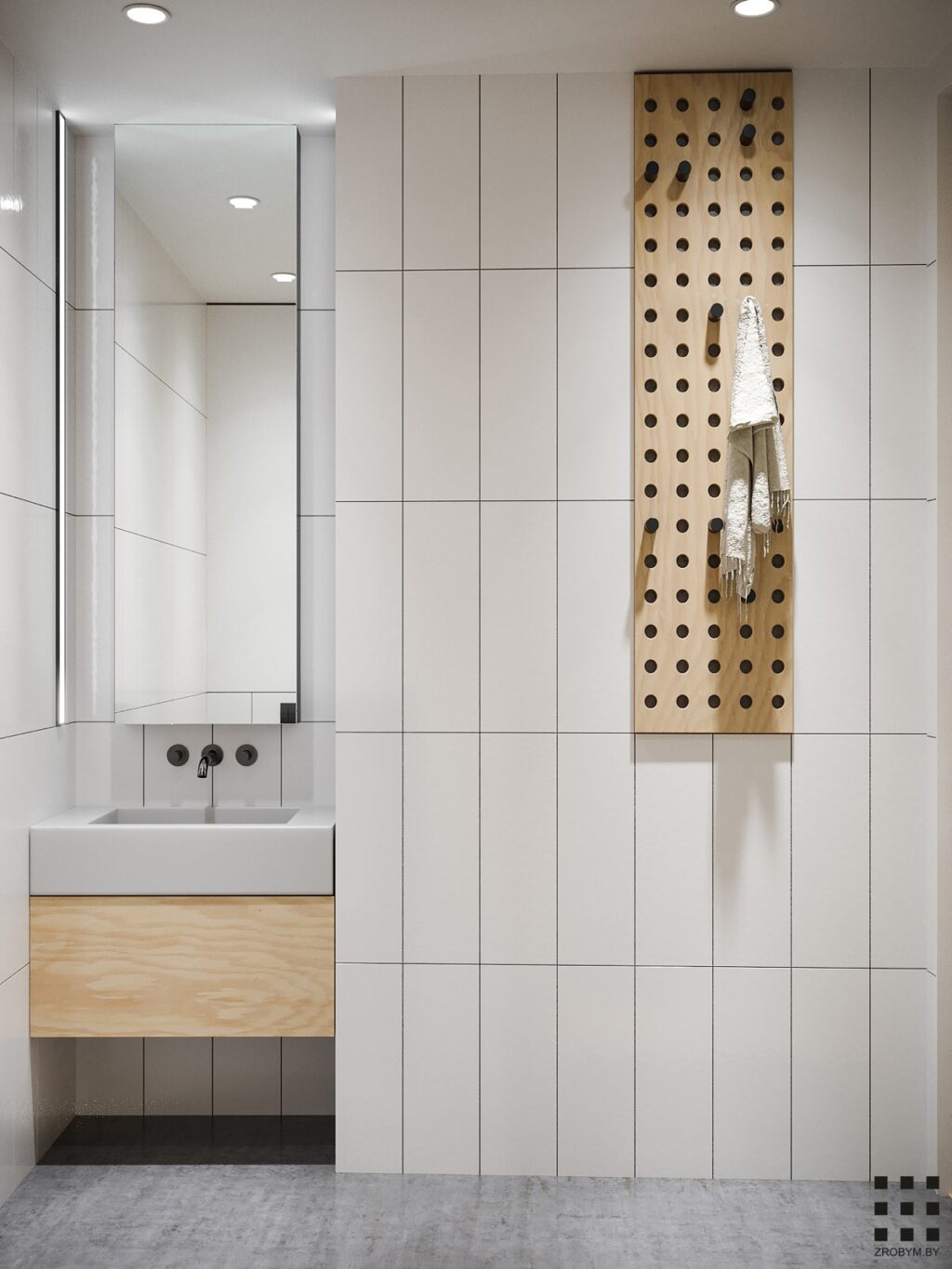 Bathroom pegboard Interior Design Ideas