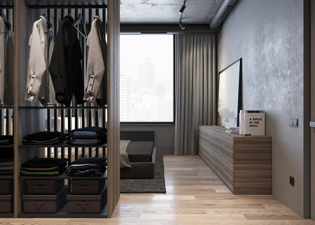 Open plan walk in wardrobe Interior Design Ideas