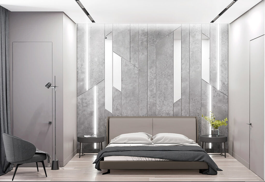 modern bedroom feature wall Interior Design Ideas