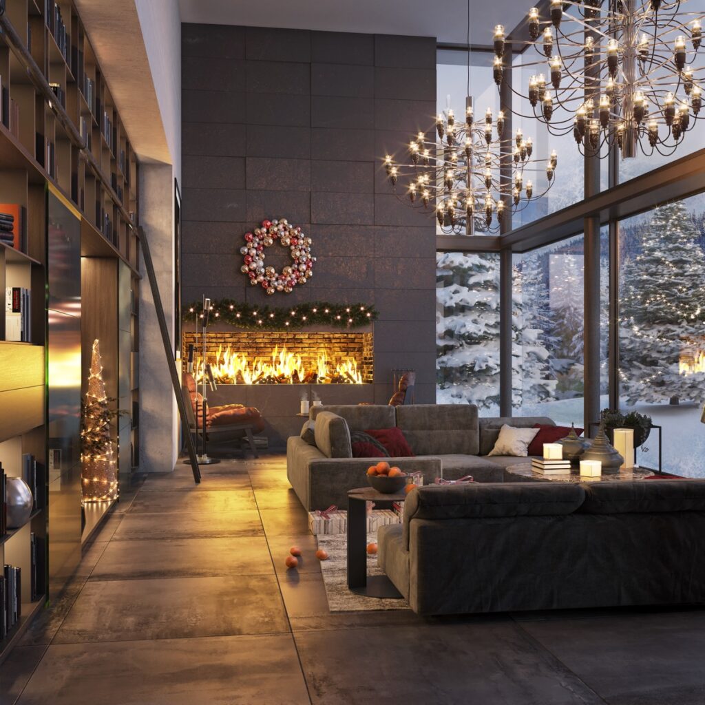 high ceiling christmas decor Interior Design Ideas