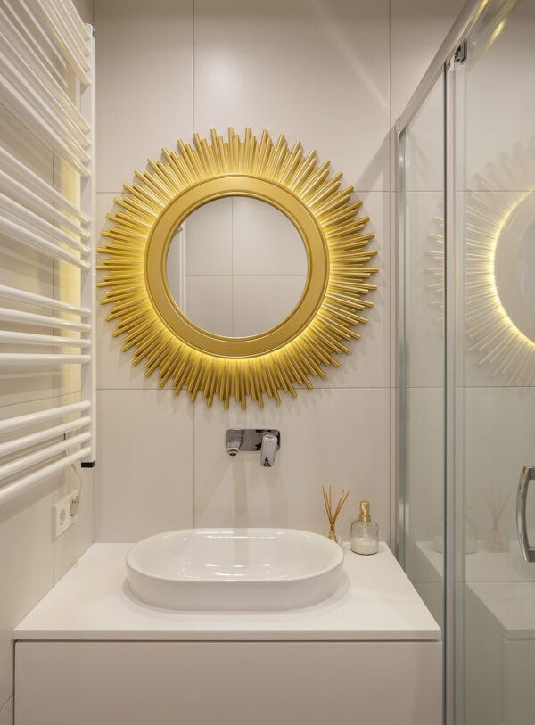 Gold vanity mirror Interior Design Ideas