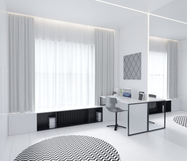 Monochrome home office decor | Interior Design Ideas