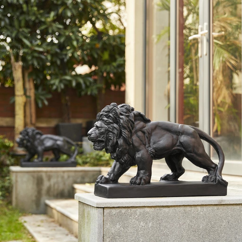Lion statues at entryway