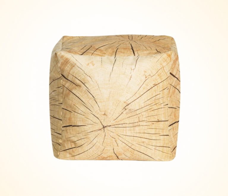 Cut Tree Trunk Shaped Pouf Square Wood Ottoman Interior Design Ideas