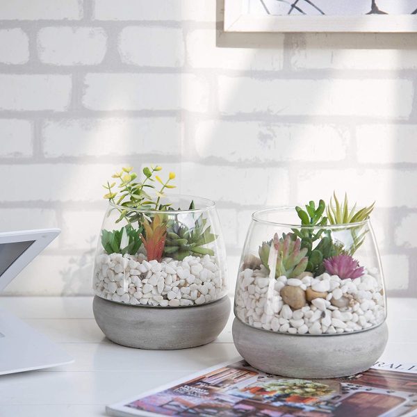 3 Pack Round Glitter Pots | Succulent Pot for sale | Succulent Accessories  - Succulents Box