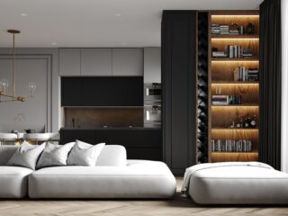 Two Neoclassical Home Interiors In Shades Of Grey