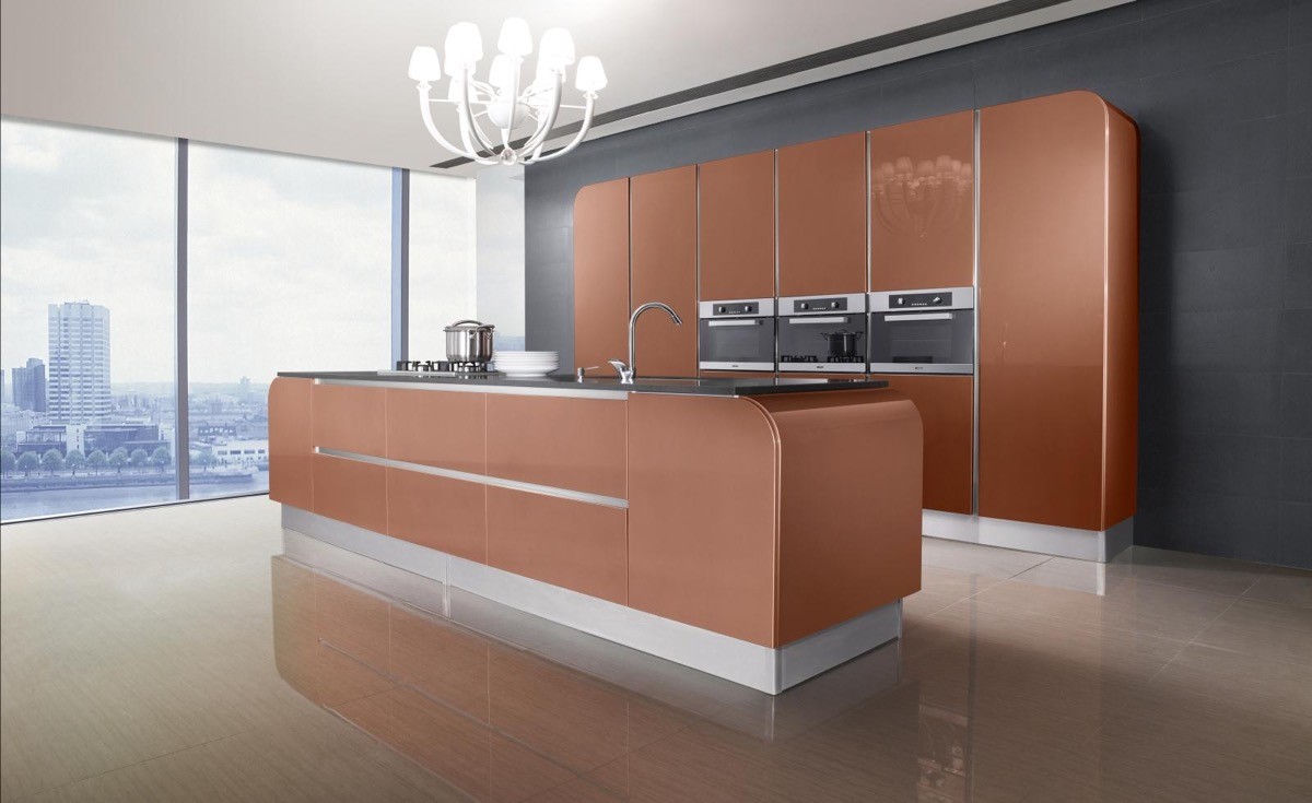 Metallic Copper Cabinetry  