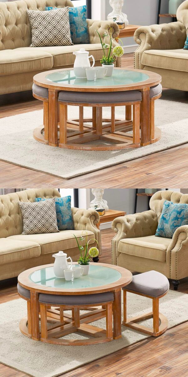 Round glass discount centre table
