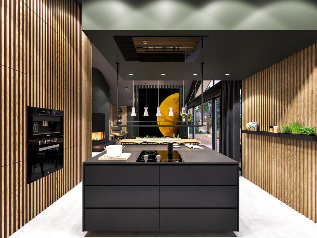 black and wood kitchen | Interior Design Ideas