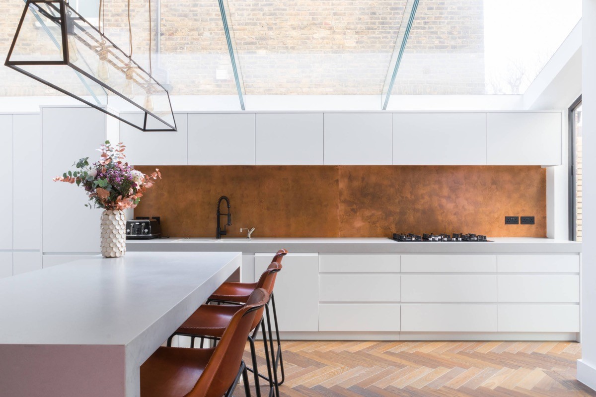 modern copper kitchen light