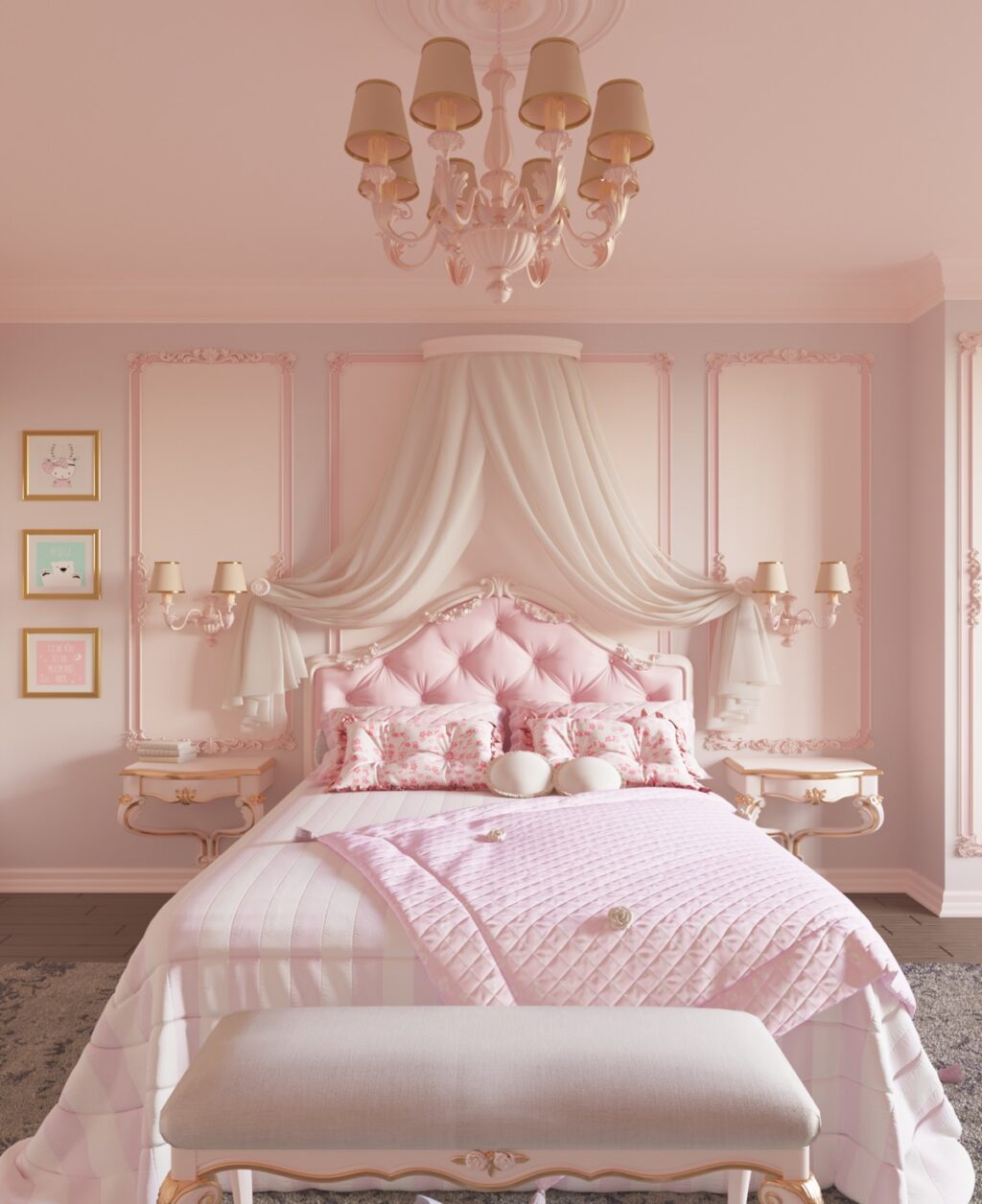 pink panelled wall ideas Interior Design Ideas