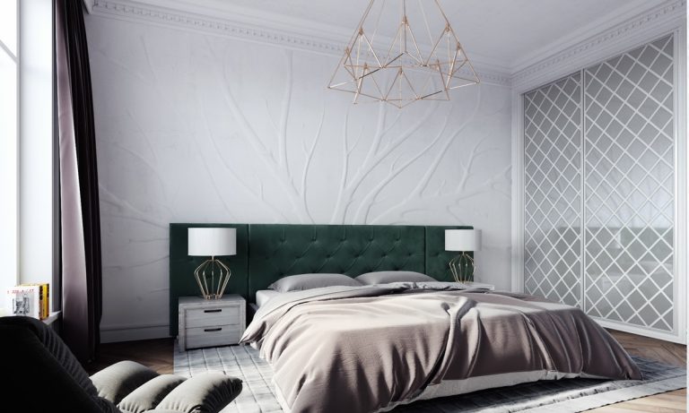 emerald green headboard inspiration for transitional style bedrooms | Interior Design Ideas