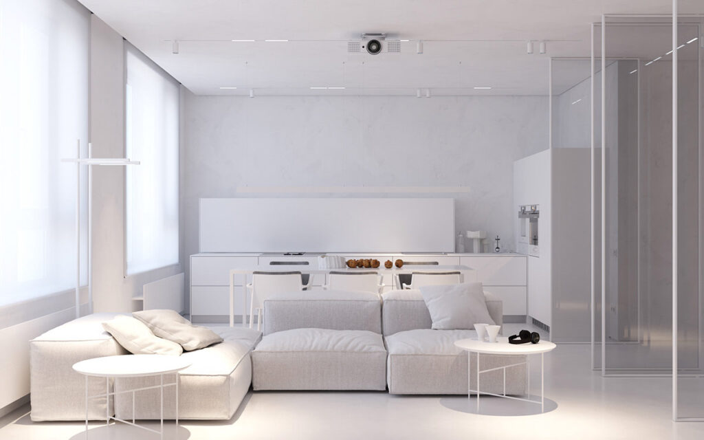 Two Minimalist White Homes with Creative Light and Texture