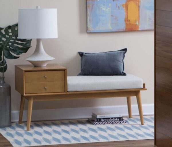 Entryway bench with discount side table