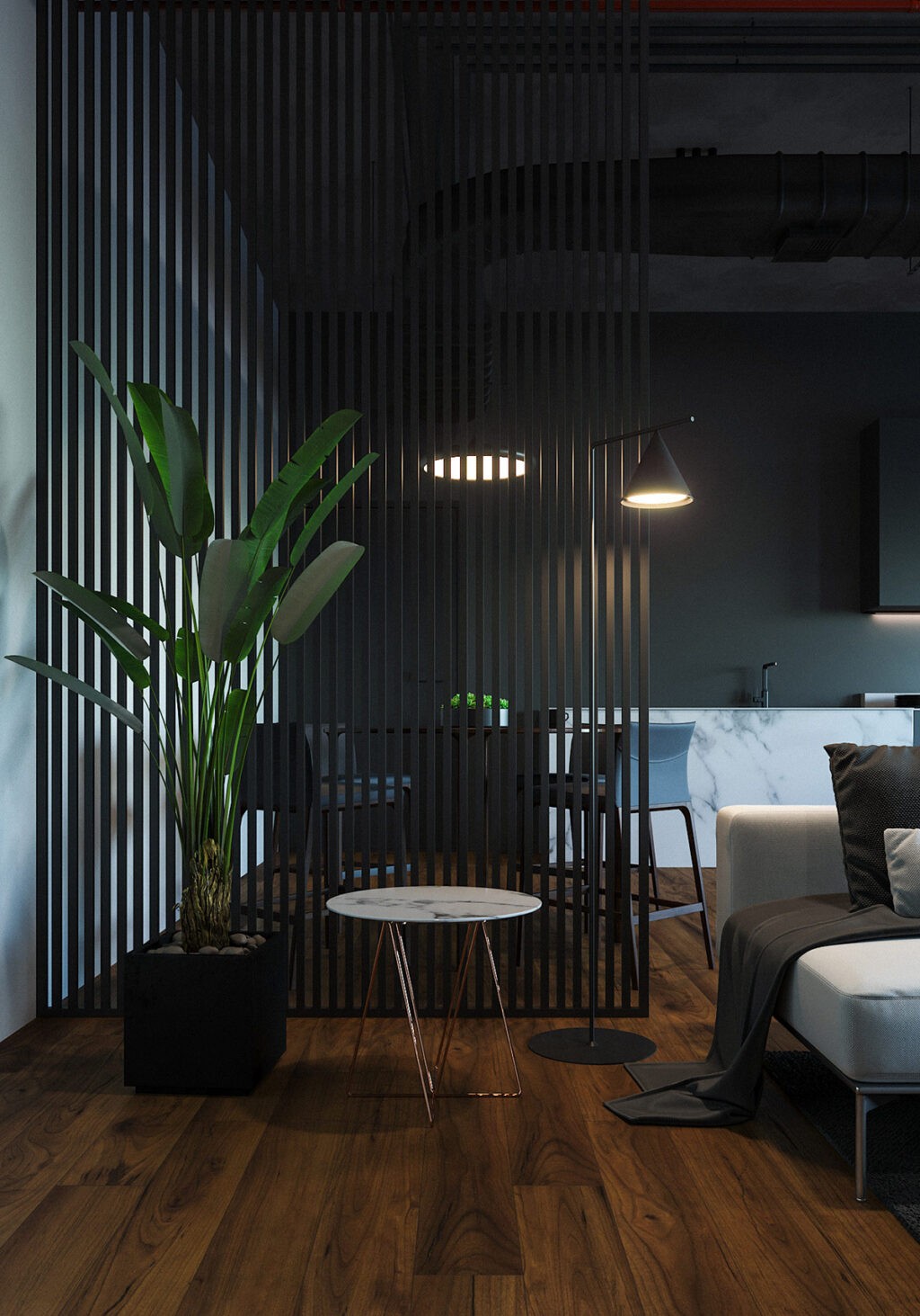 slatted room divider Interior Design Ideas