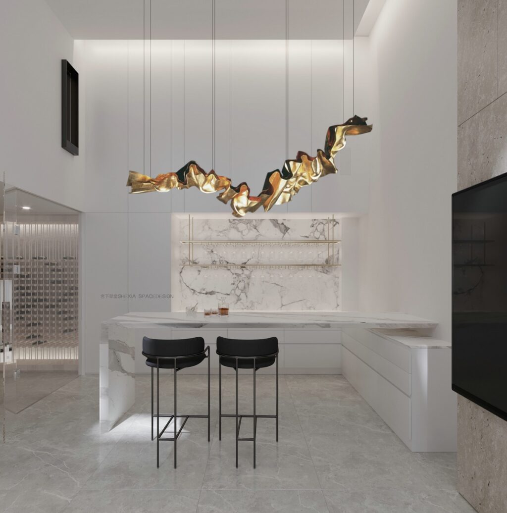 Dramatic Marble Accents in 3 Modern Homes by Shexia Space Design