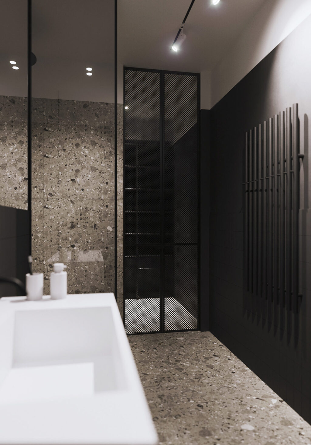 black and grey bathroom | Interior Design Ideas