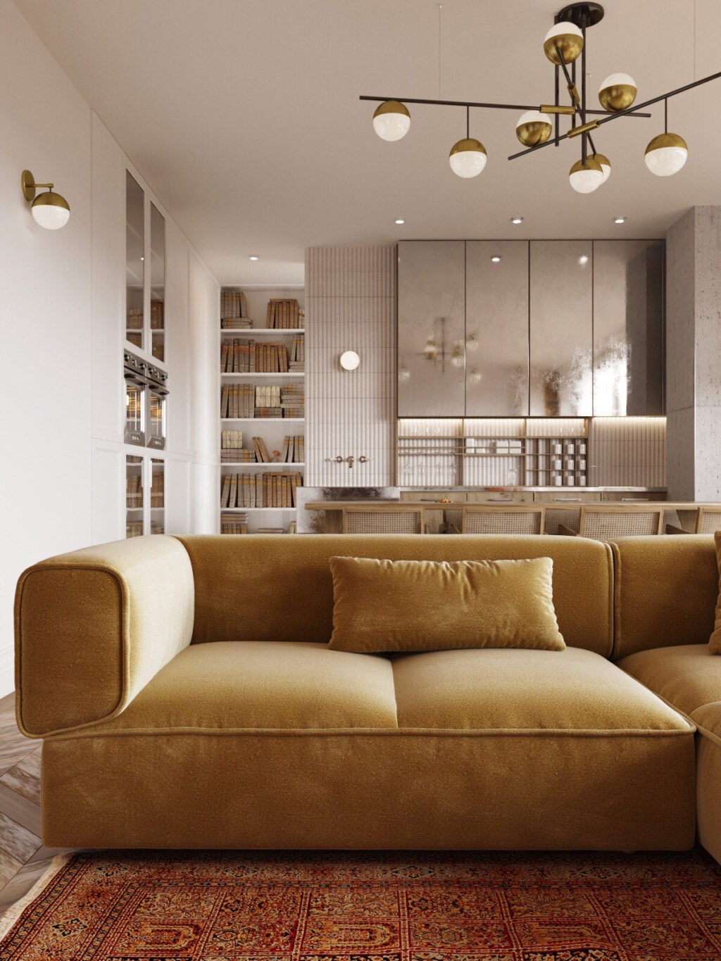 gold modern sofa | Interior Design Ideas