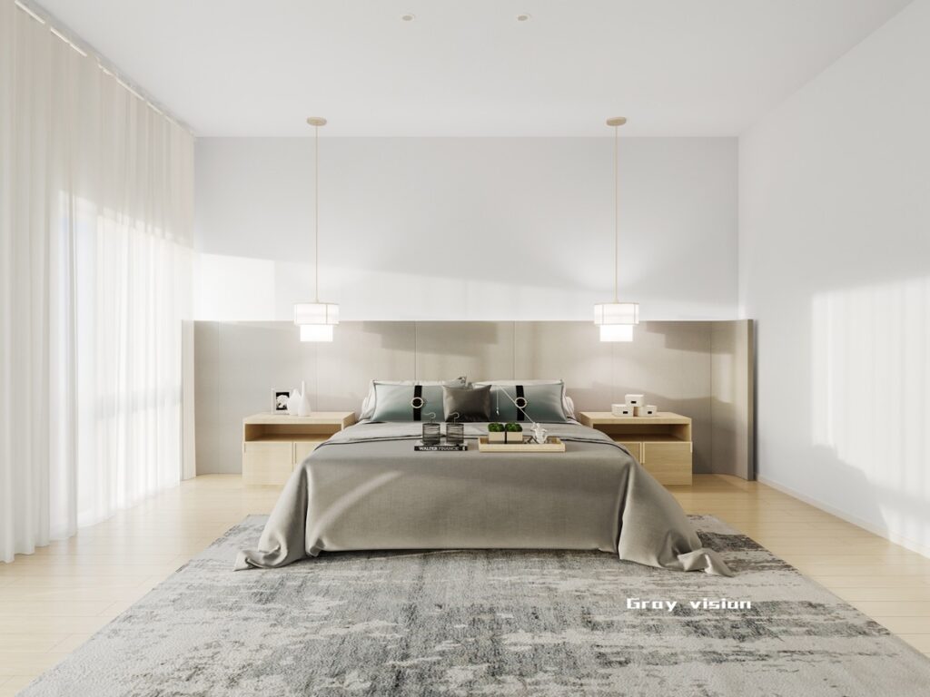 grey and jade chinese bedroom design | Interior Design Ideas