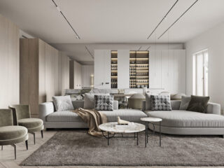 Marbled and Modern Interior Design In Moscow