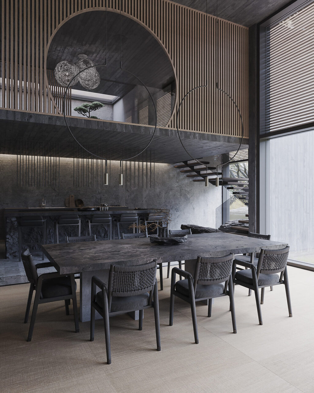 Darkly Designer Interiors Decked Out In Stone, Marble And Concrete