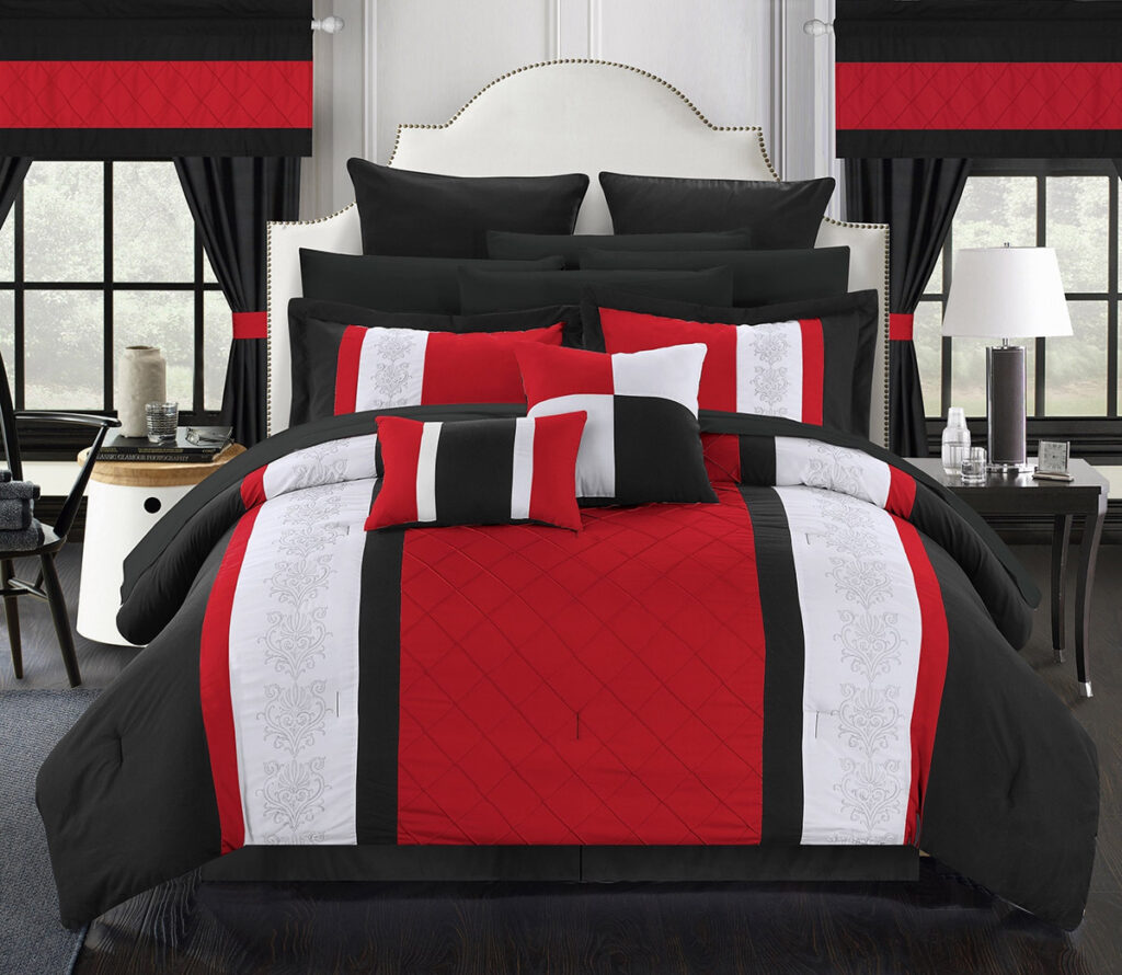 red and black bedroom | Interior Design Ideas
