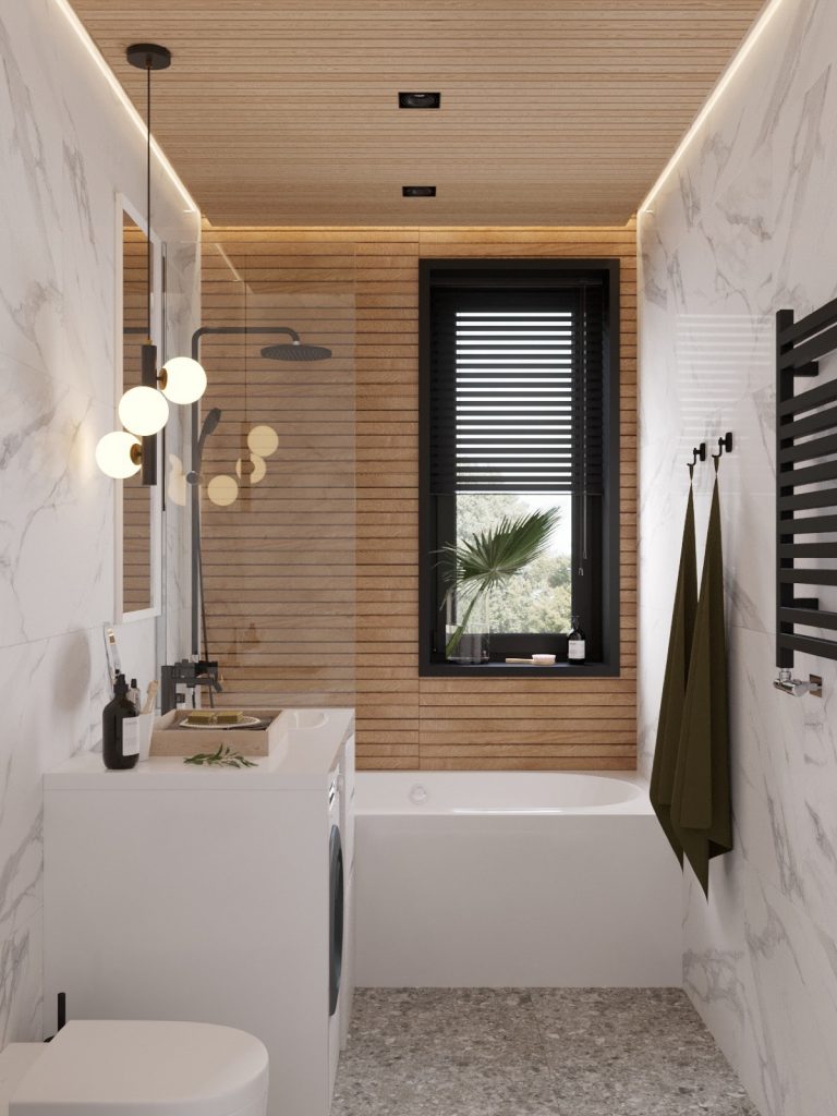 white and wood bathroom | Interior Design Ideas