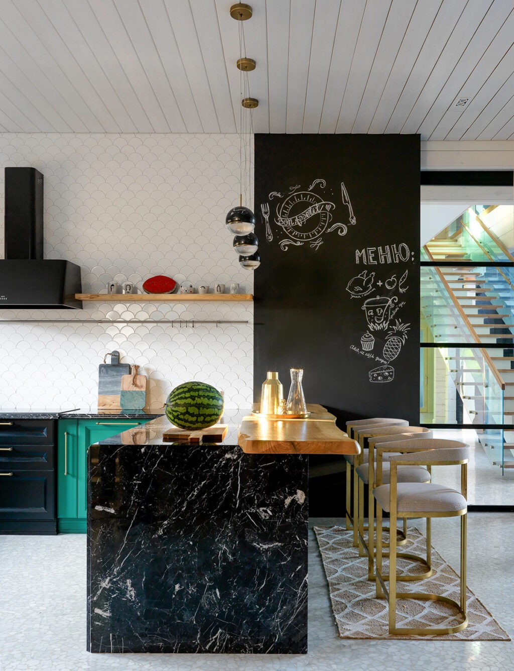 black marble kitchen Interior Design Ideas